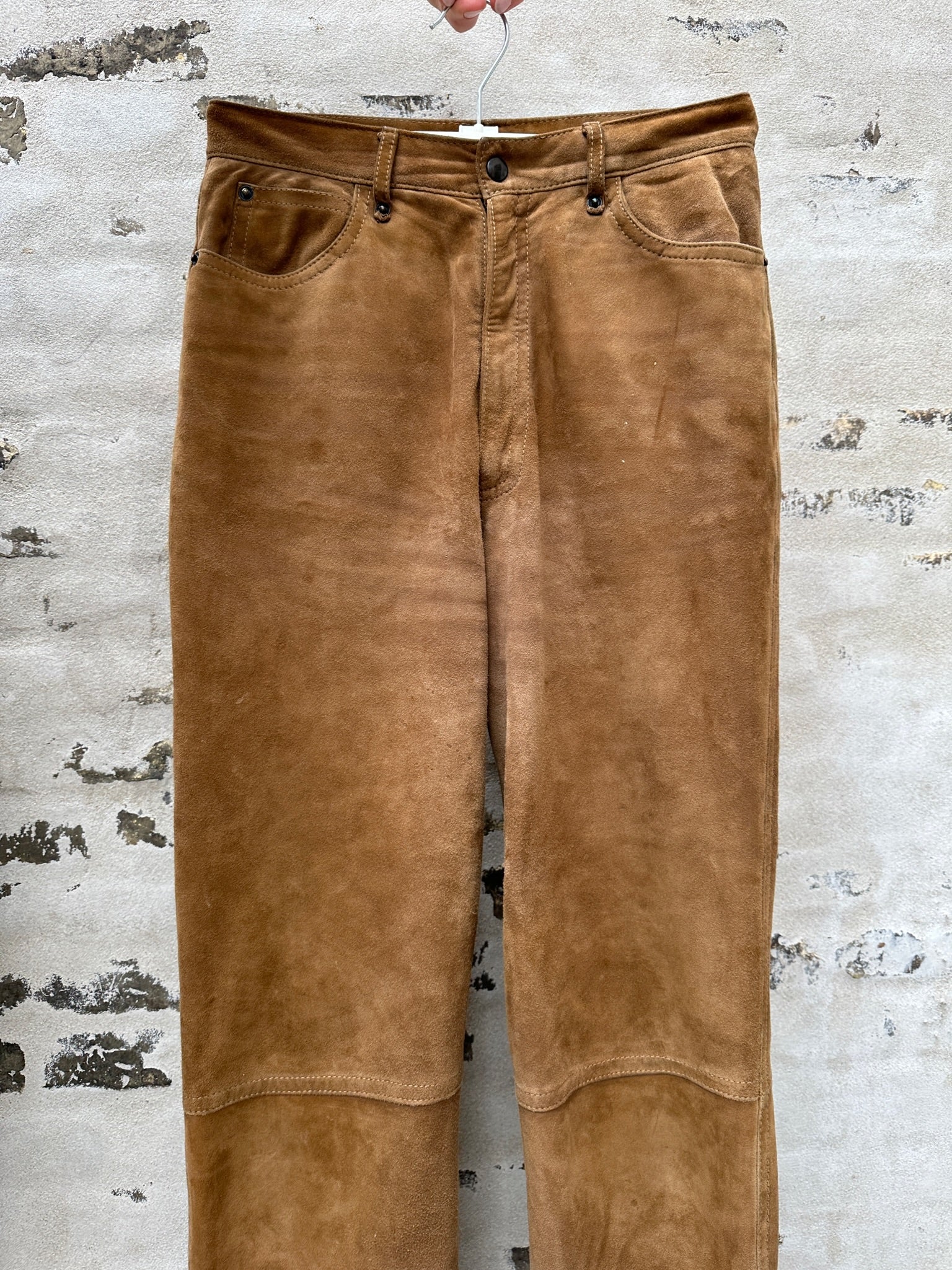 Marie vestkjær bukser lysebrune tæt på