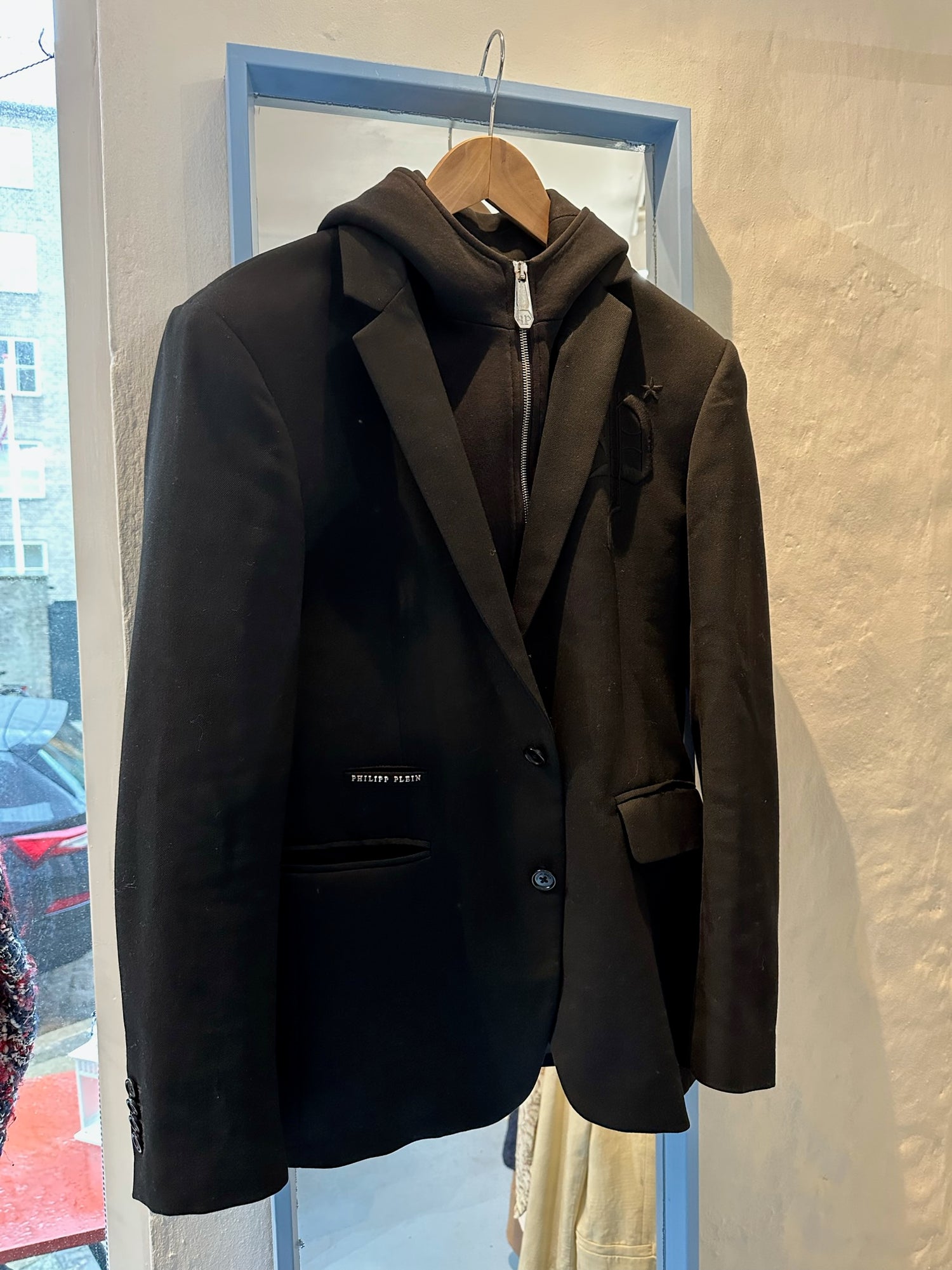 Philipp Plein hættetrøje blazer sort lukket