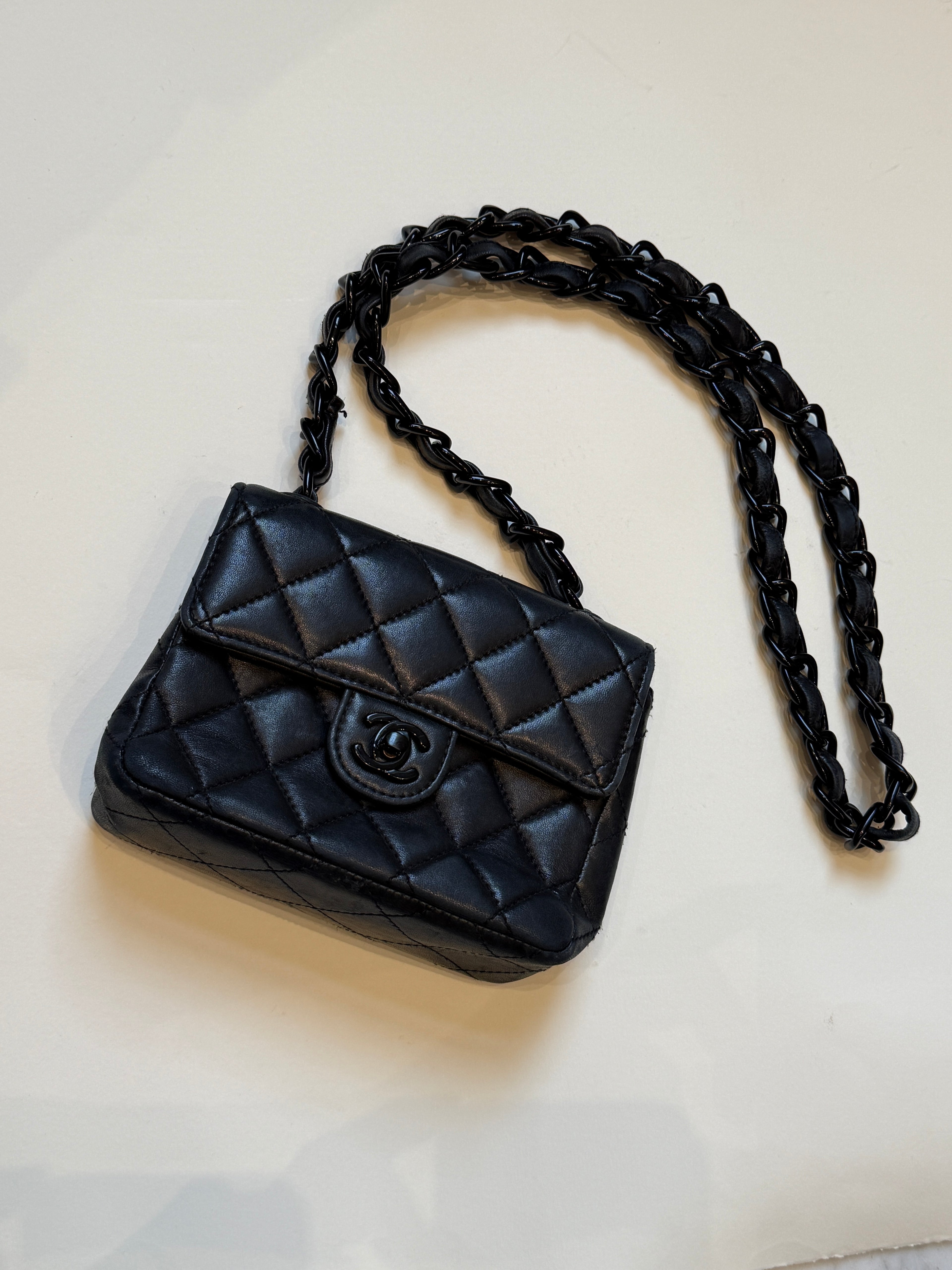Chanel Mini Flap Taske Sort