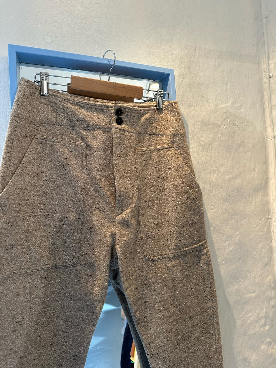 Isabel Marant uld bukser beige tæt på forfra