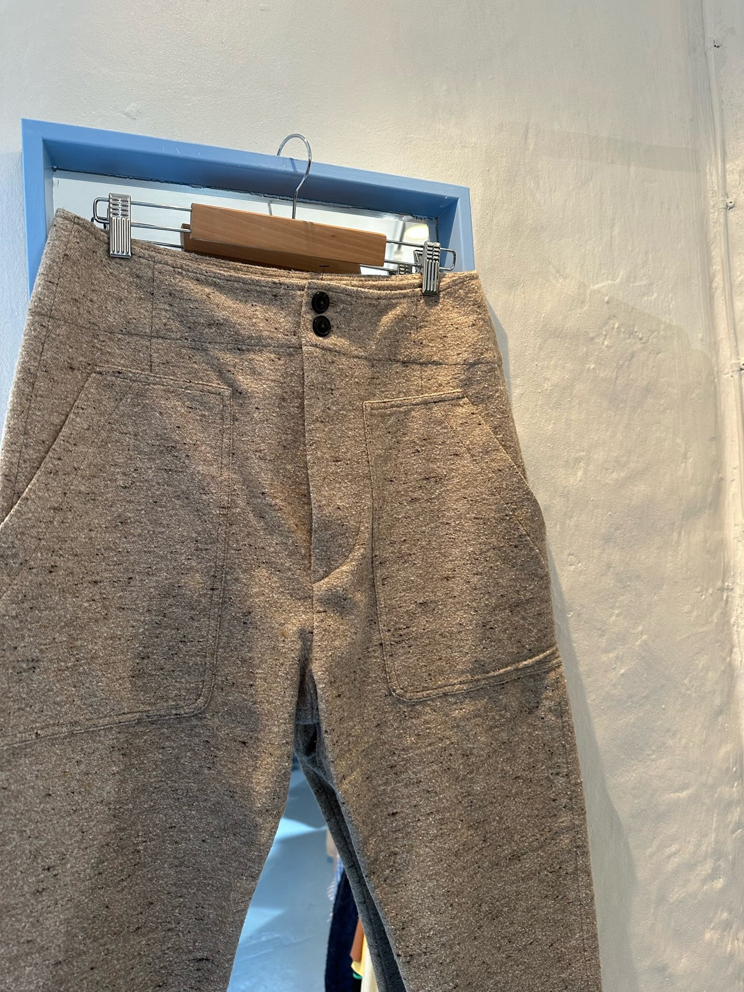 Isabel Marant uld bukser beige tæt på forfra