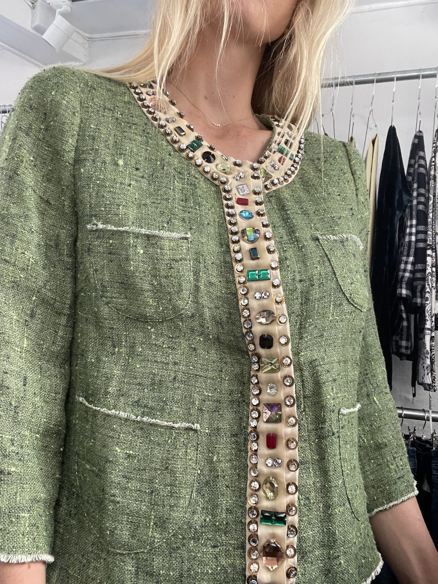 Semi Couture Jakke grøn på model forfra / side