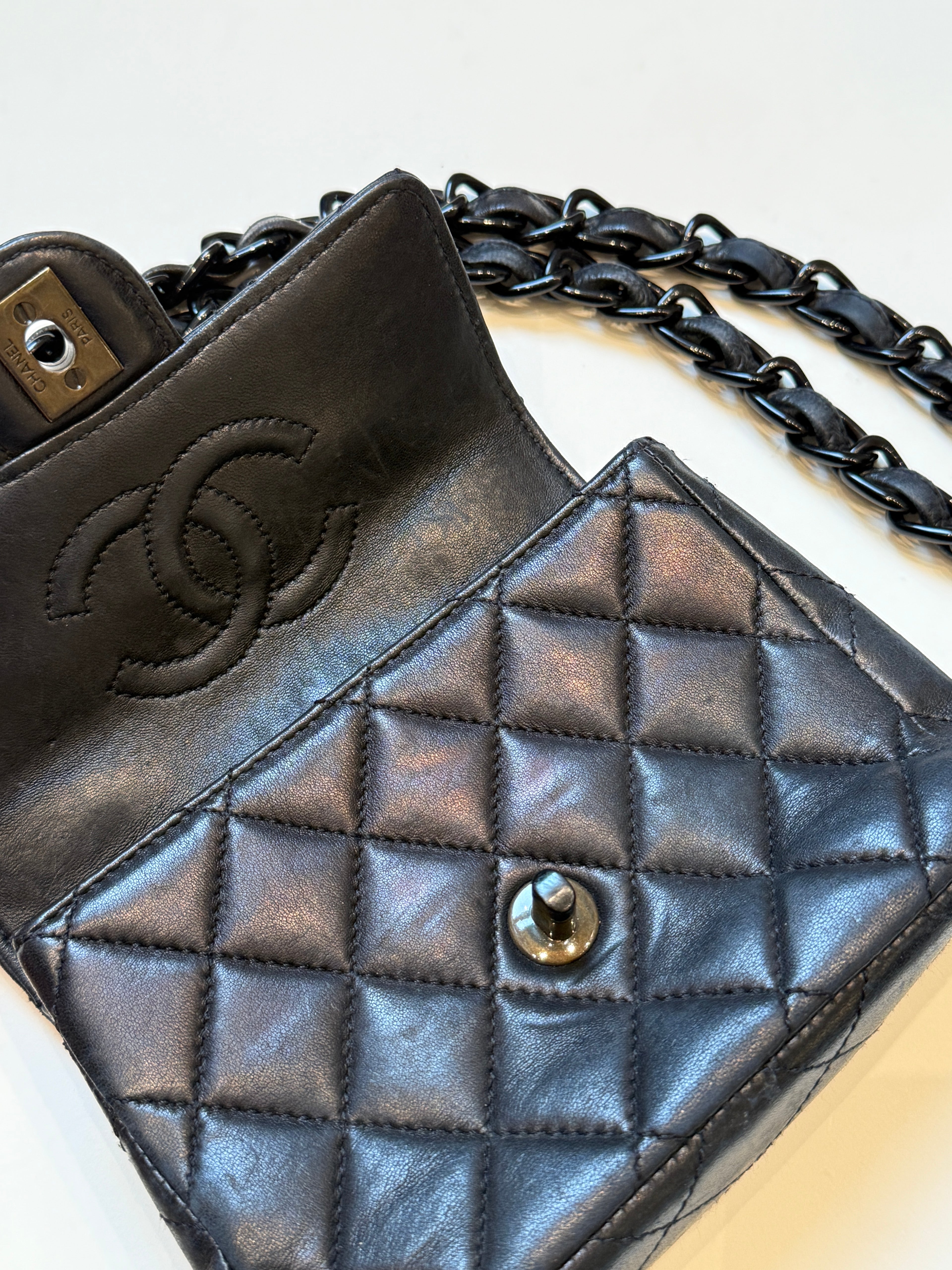 Chanel Mini Flap Taske Sort