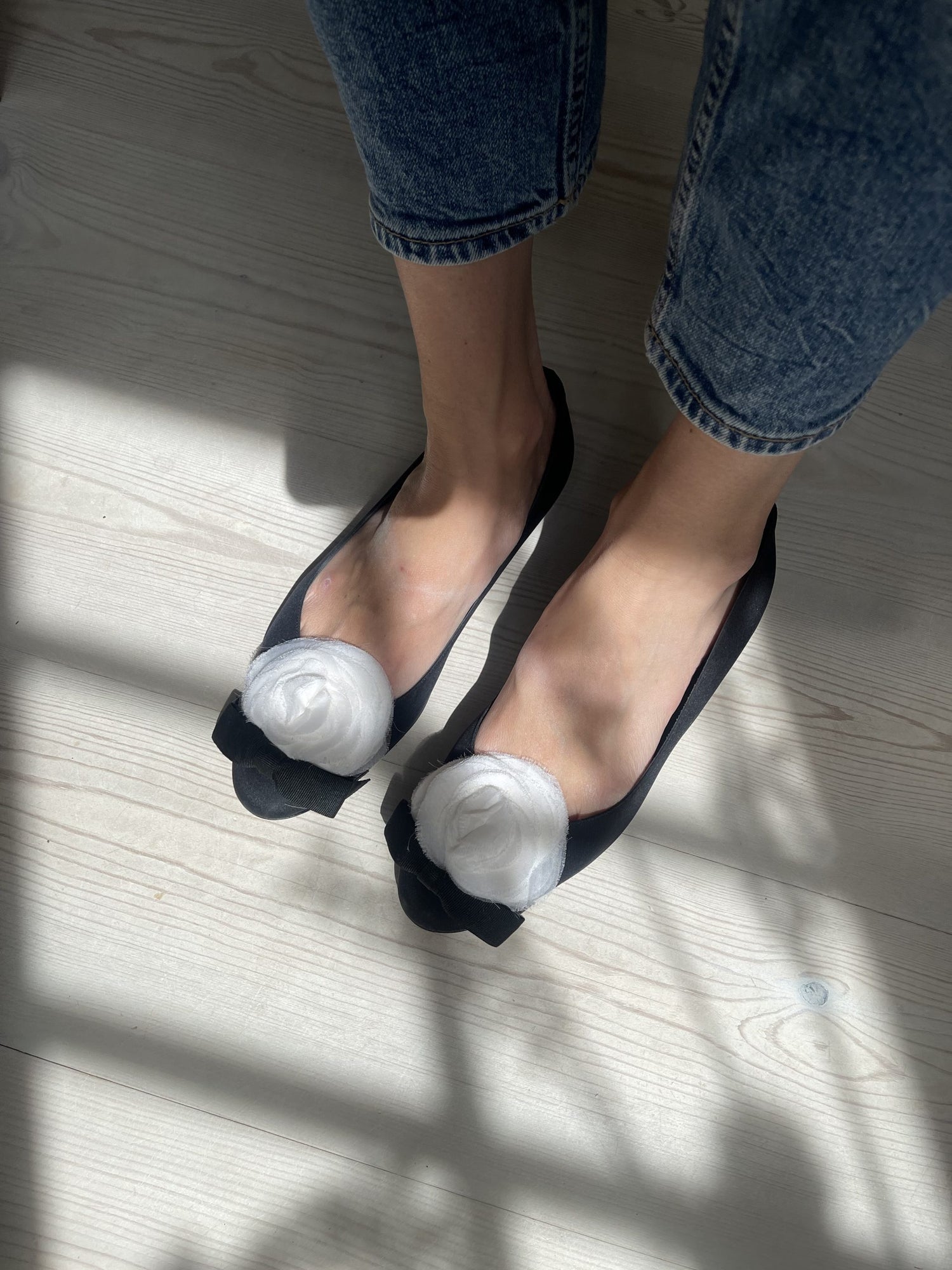 Chanel ballerina på model oppefra