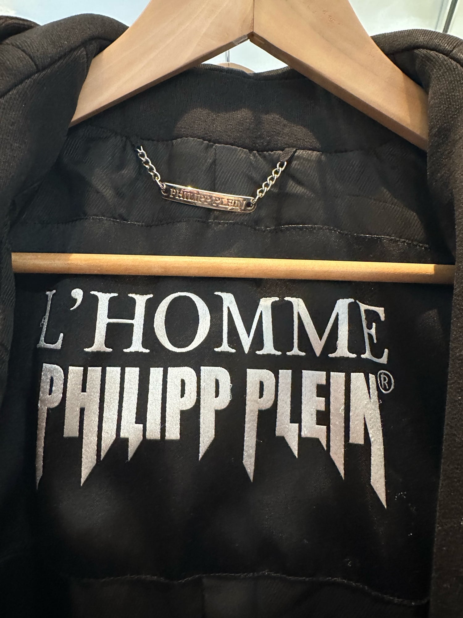 Philipp Plein hættetrøje blazer sort tæt på