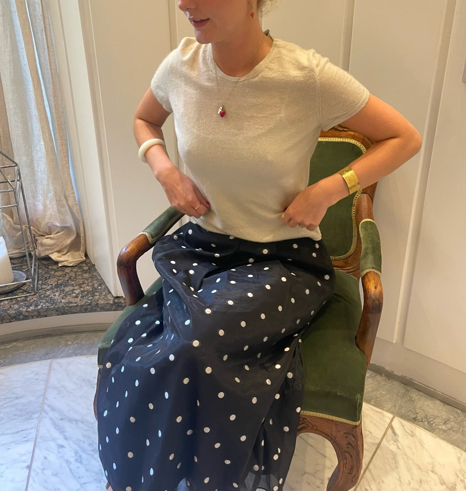 MaxMara Prikket Nederdel