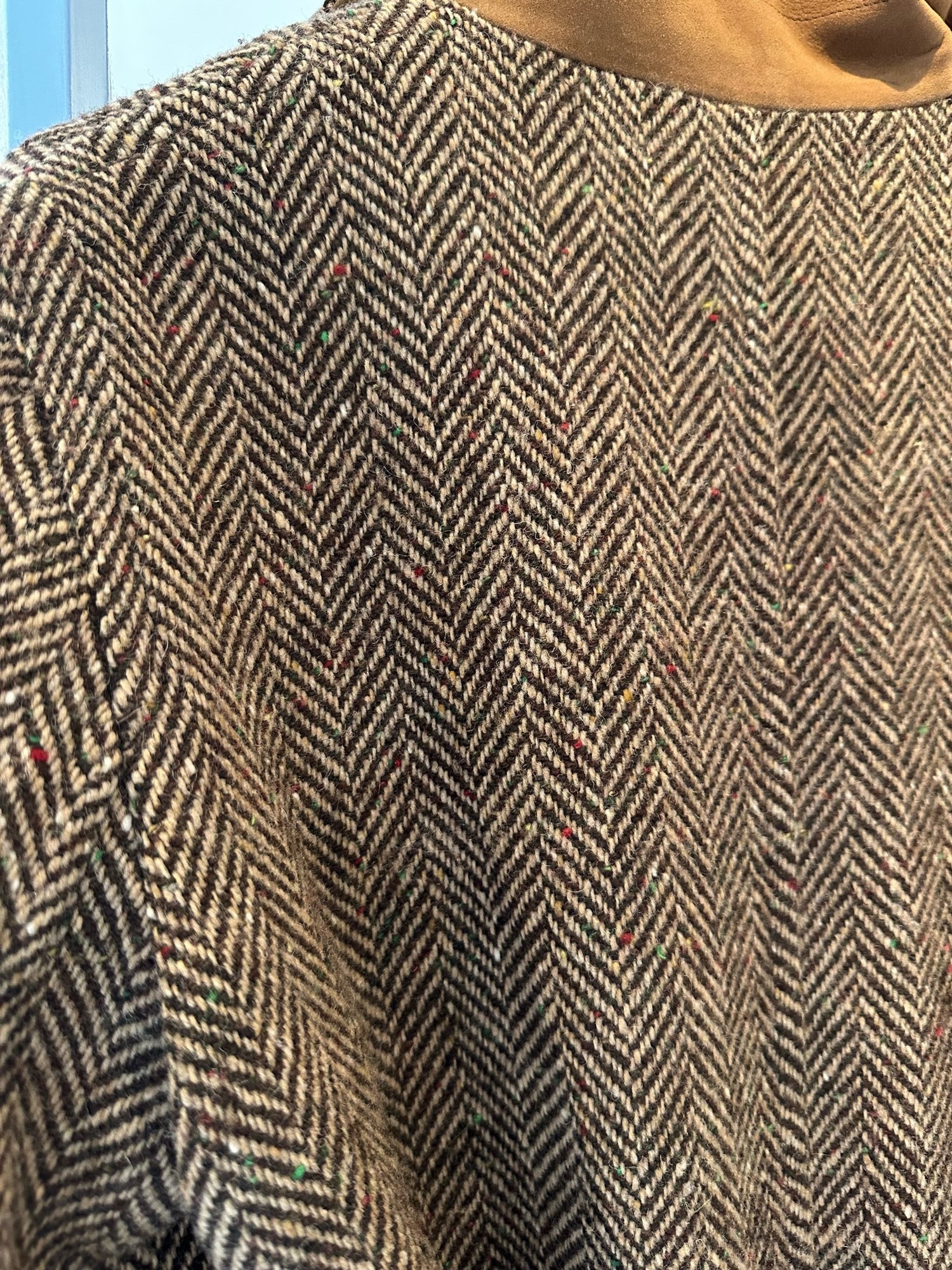 Ralph Lauren Herringbone Frakke tæt på mønster