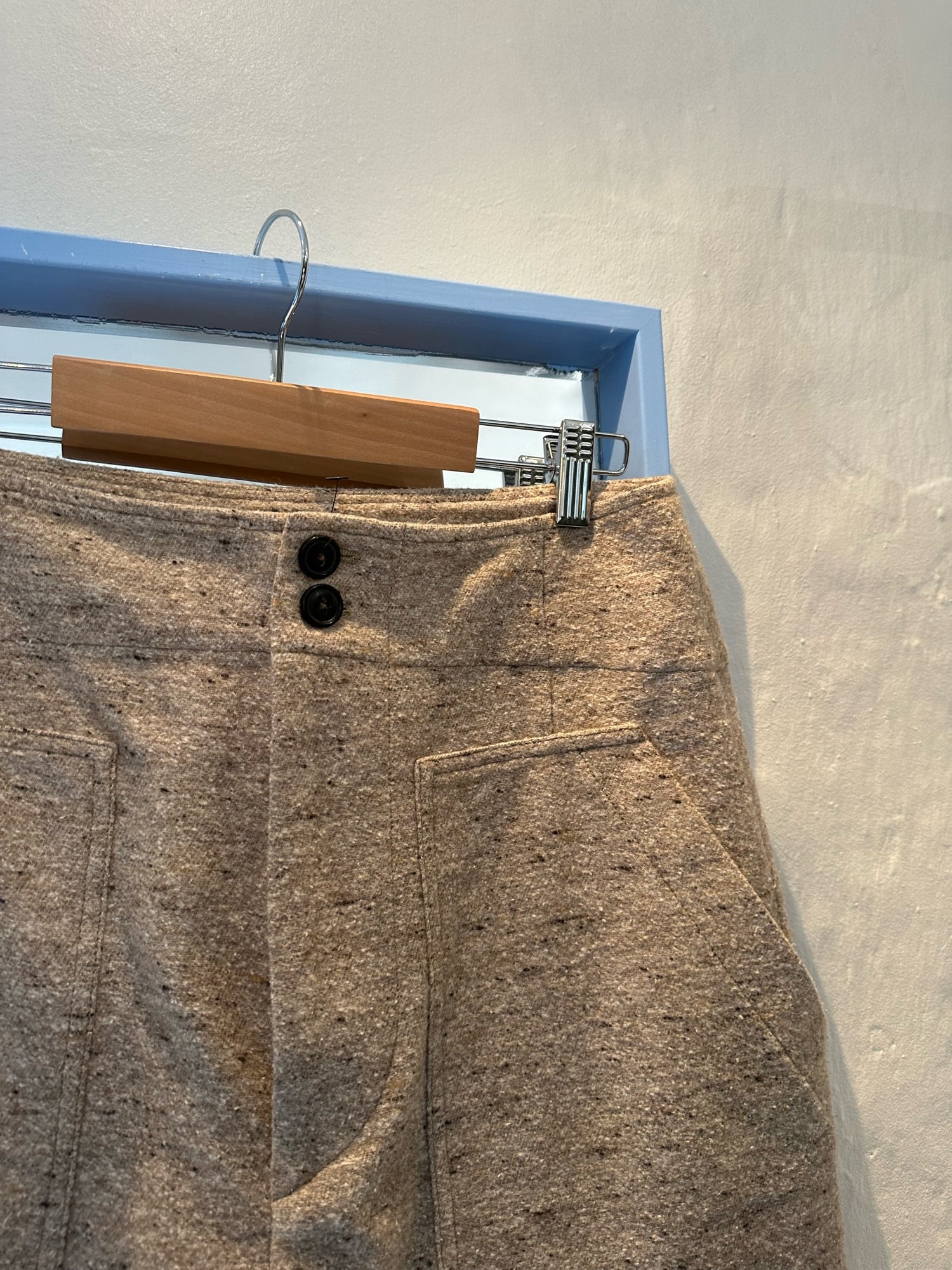 Isabel Marant uld bukser beige tæt på forfra