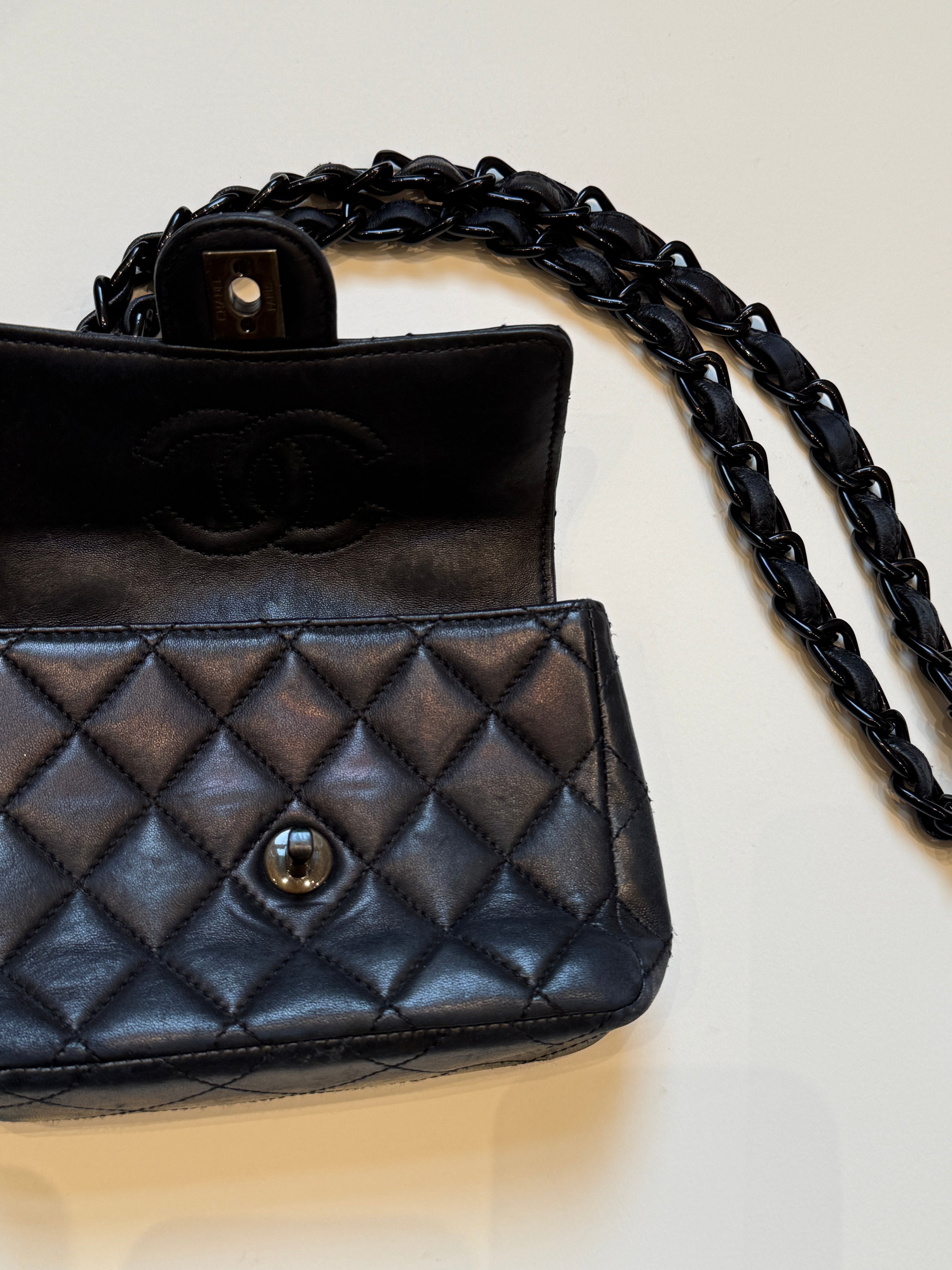 Chanel Mini Flap Taske Sort