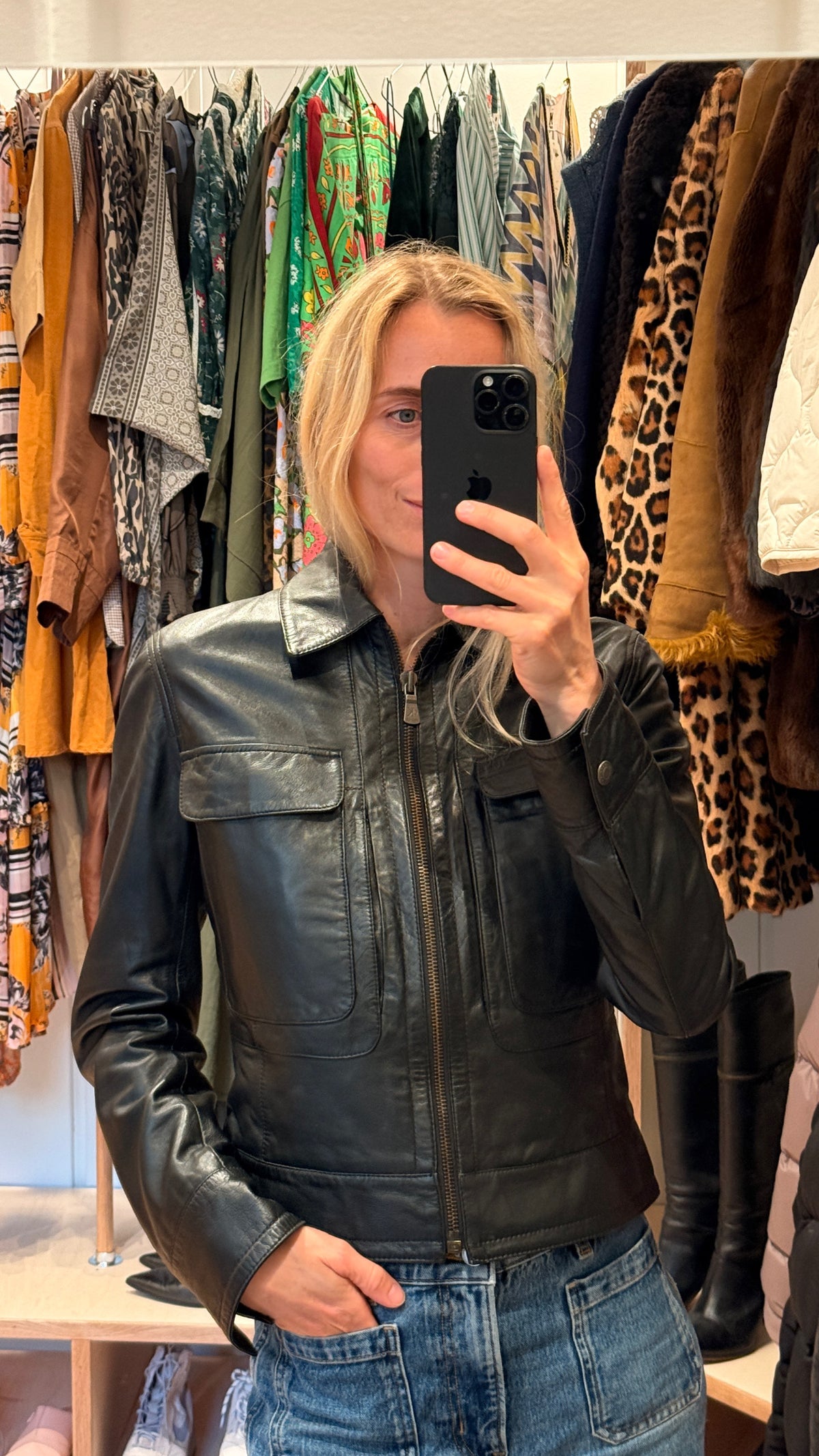 Calvin Klein Læder Jakke