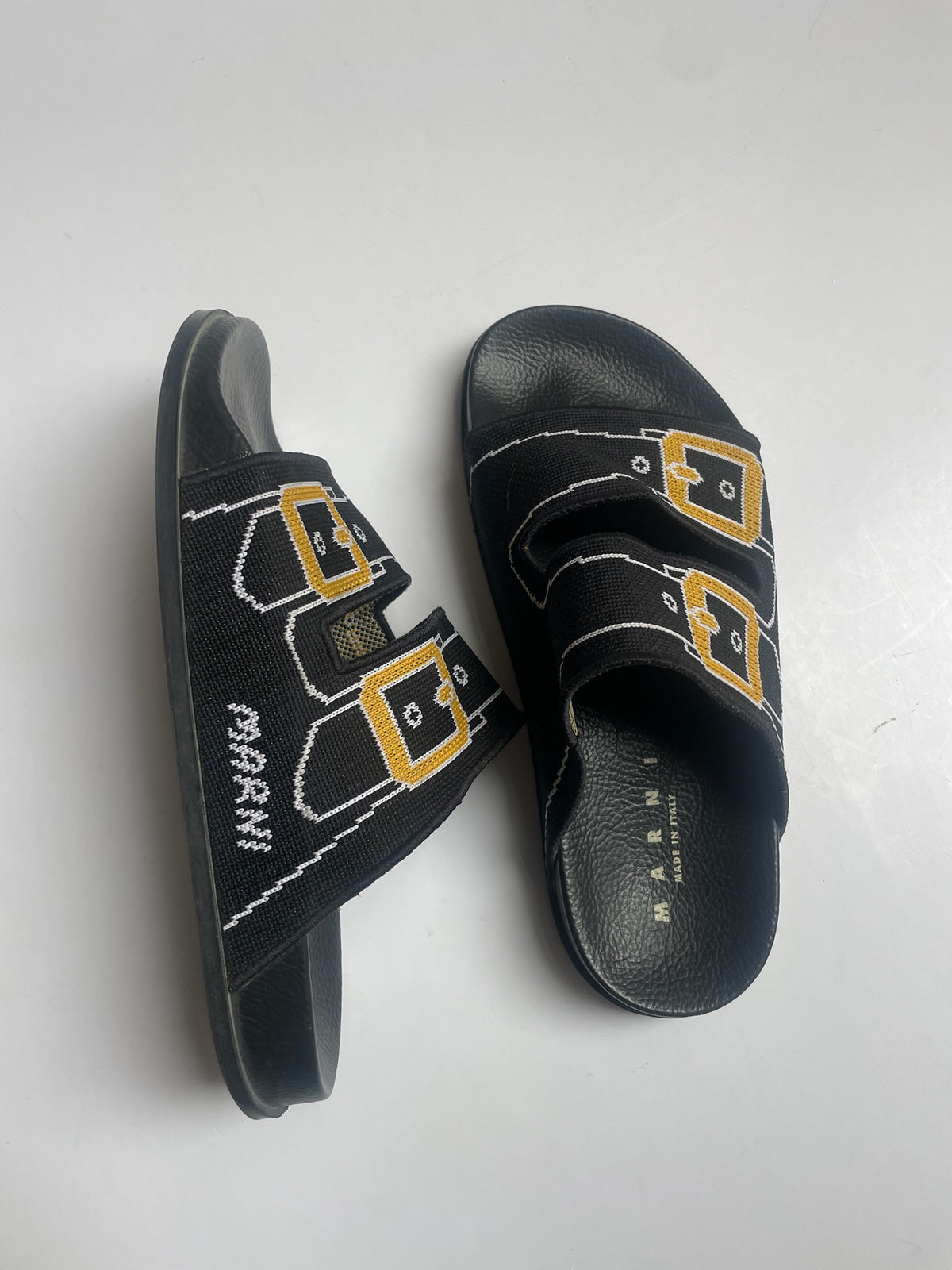 Marni Embroidered Slip-On Slides Sandaler