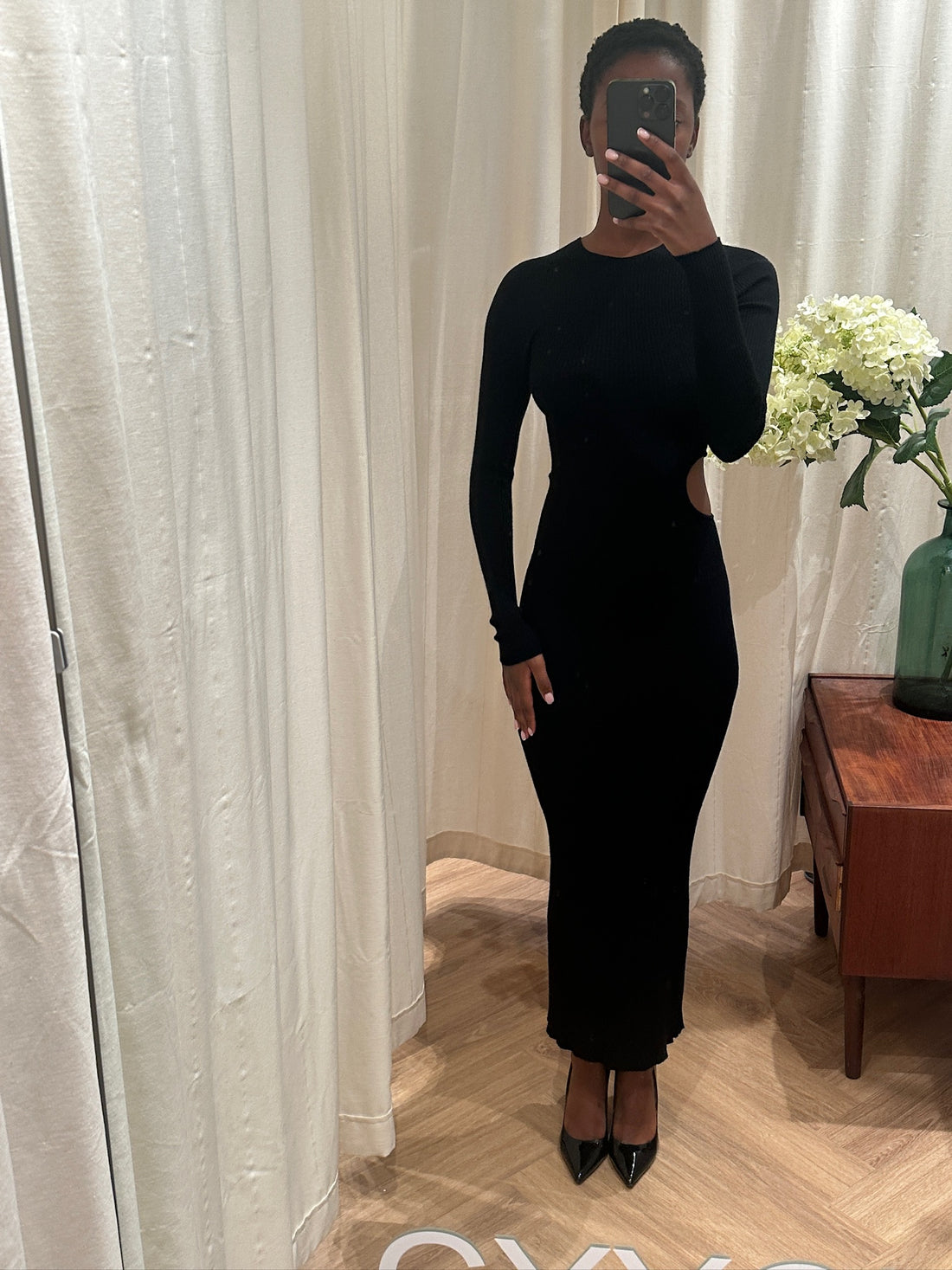 AERON Cut-out Rin-knit Maxi Kjole