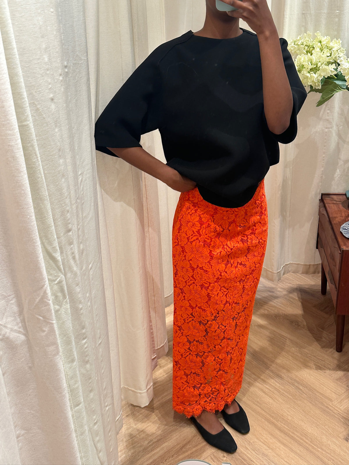 Ganni Lace Pencil Skirt