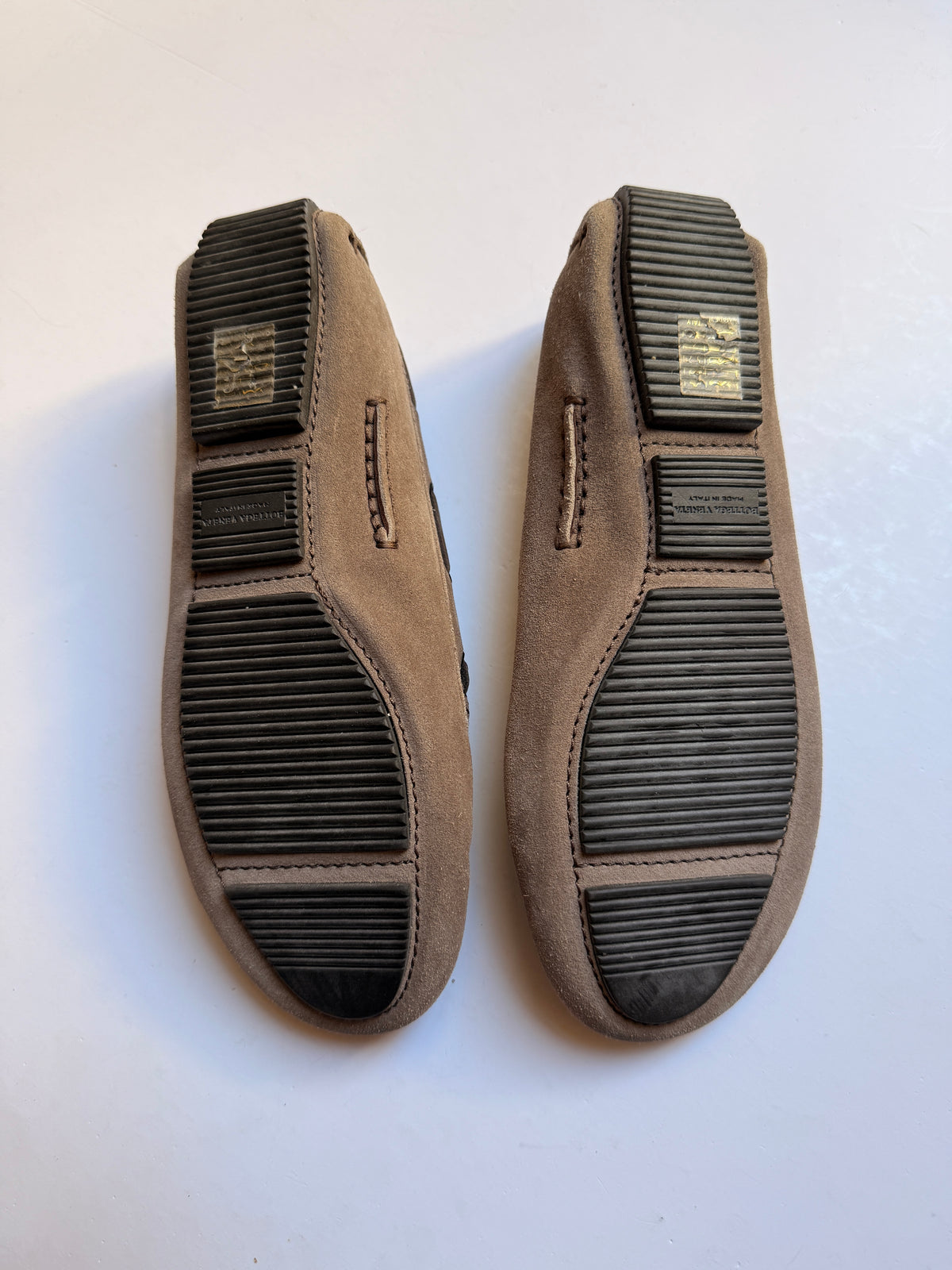 Bottega Veneta Intrecciato Weave Suede Flats / Mocassin