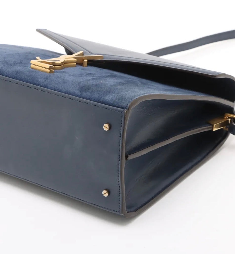 Saint Laurent Paris Cassandra Suede &amp; Leather 2 Way Handbag