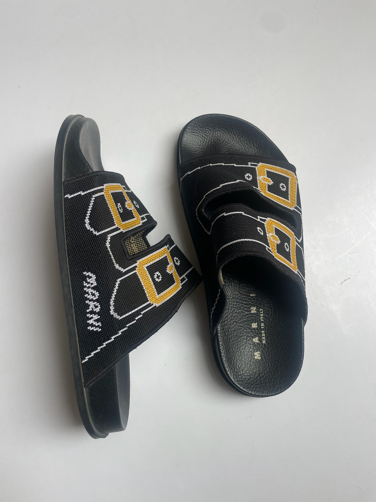 Marni Embroidered Slip-On Slides Sandaler