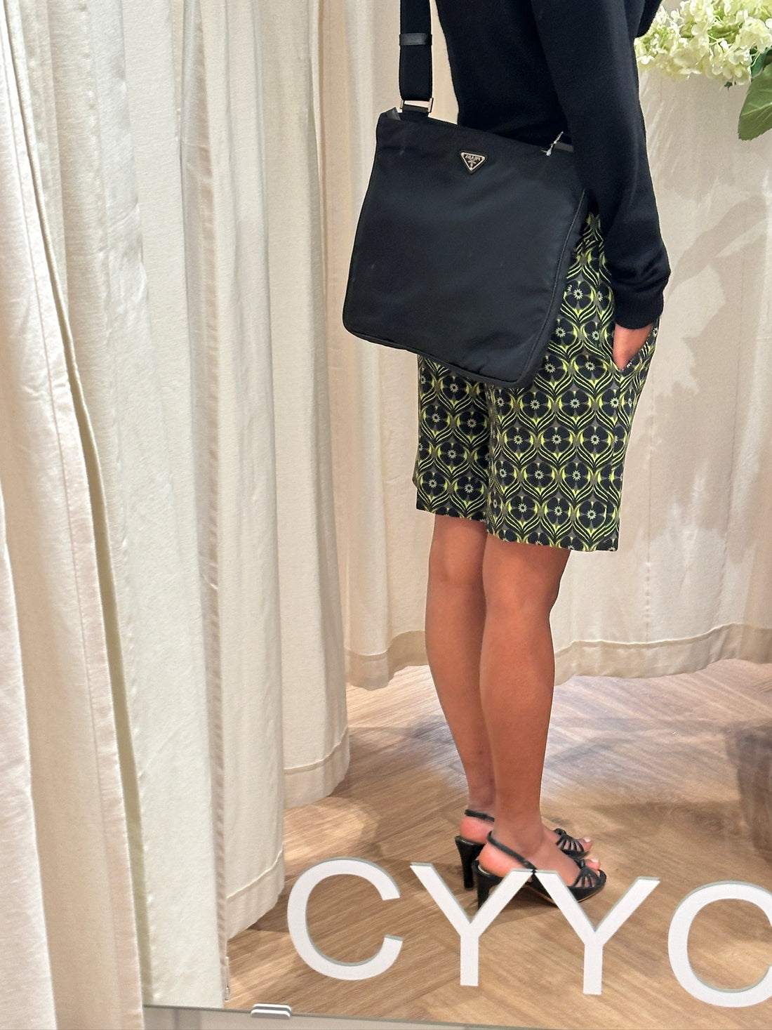 Prada Tessuto Nylon x Leather Shoulder Bag / Taske