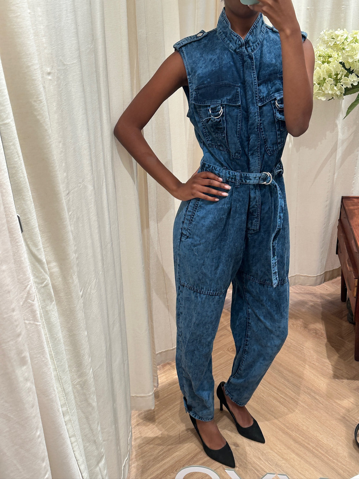 Stella McCartney Acid Wash Denim Jumpsuit / Buksedragt