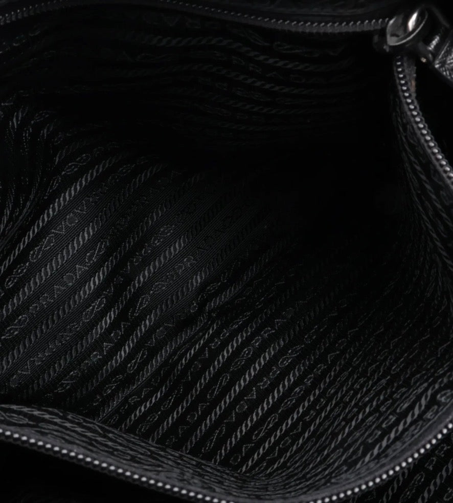 Prada Tessuto Nylon x Leather Shoulder Bag / Taske