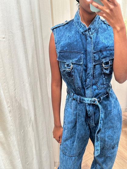 Stella McCartney Acid Wash Denim Jumpsuit / Buksedragt