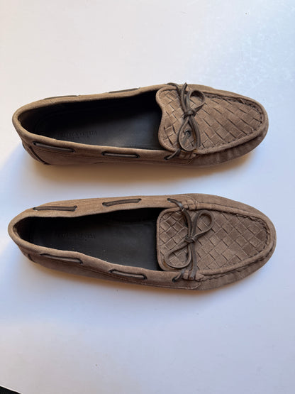 Bottega Veneta Intrecciato Weave Suede Flats / Mocassin