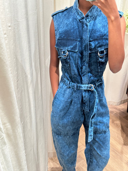 Stella McCartney Acid Wash Denim Jumpsuit / Buksedragt