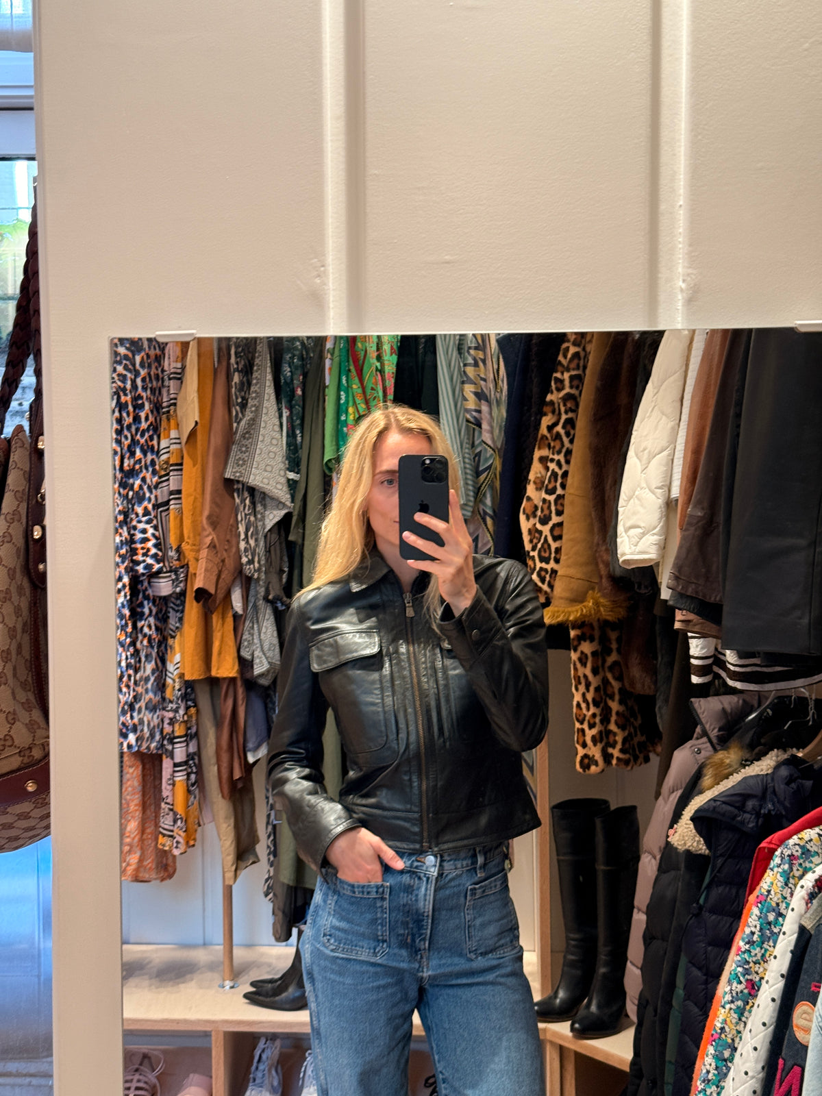 Calvin Klein Læder Jakke