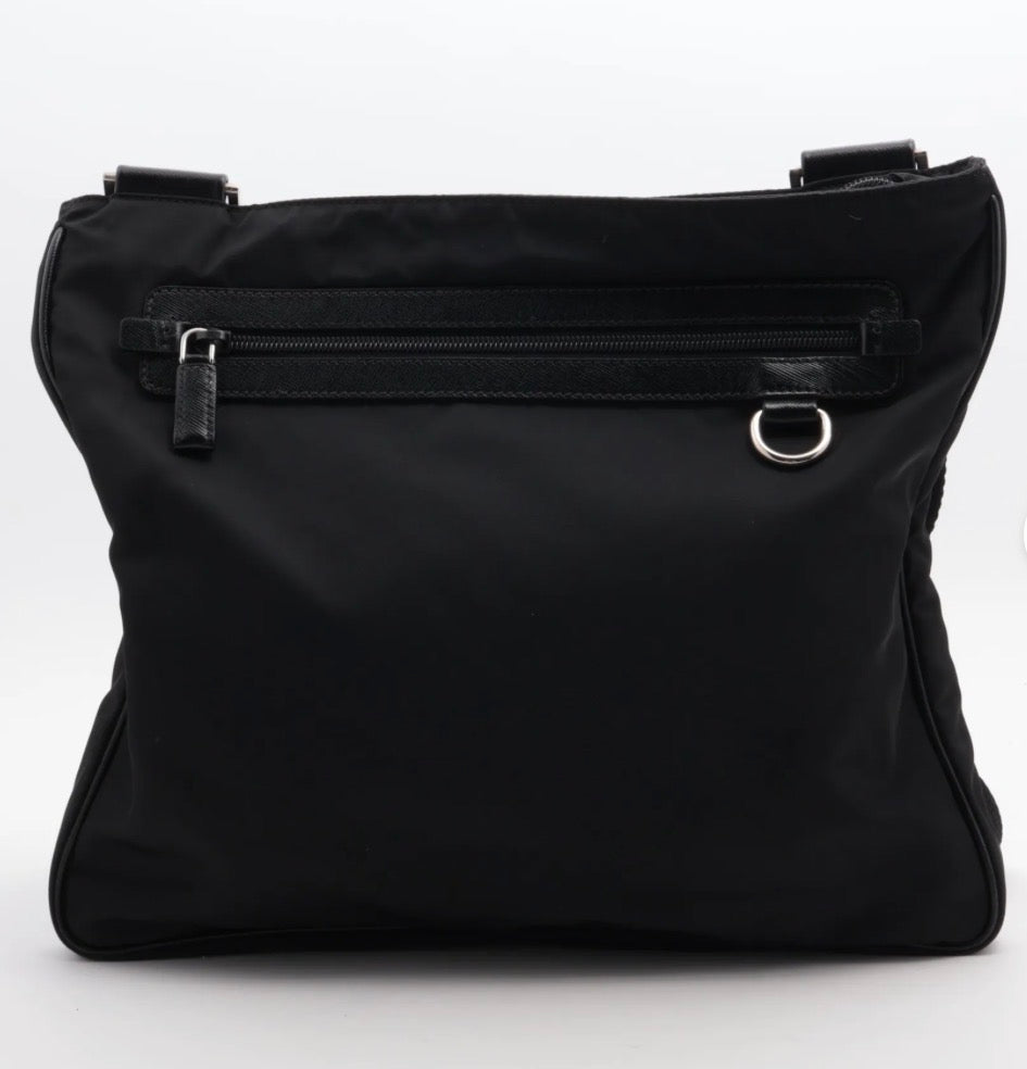 Prada Tessuto Nylon x Leather Shoulder Bag / Taske