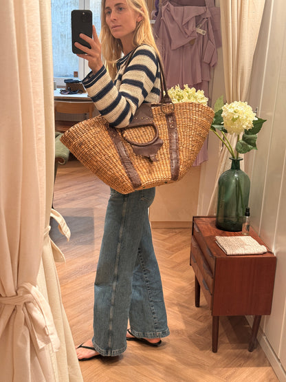 Antik Batik Raffia Tote Bag
