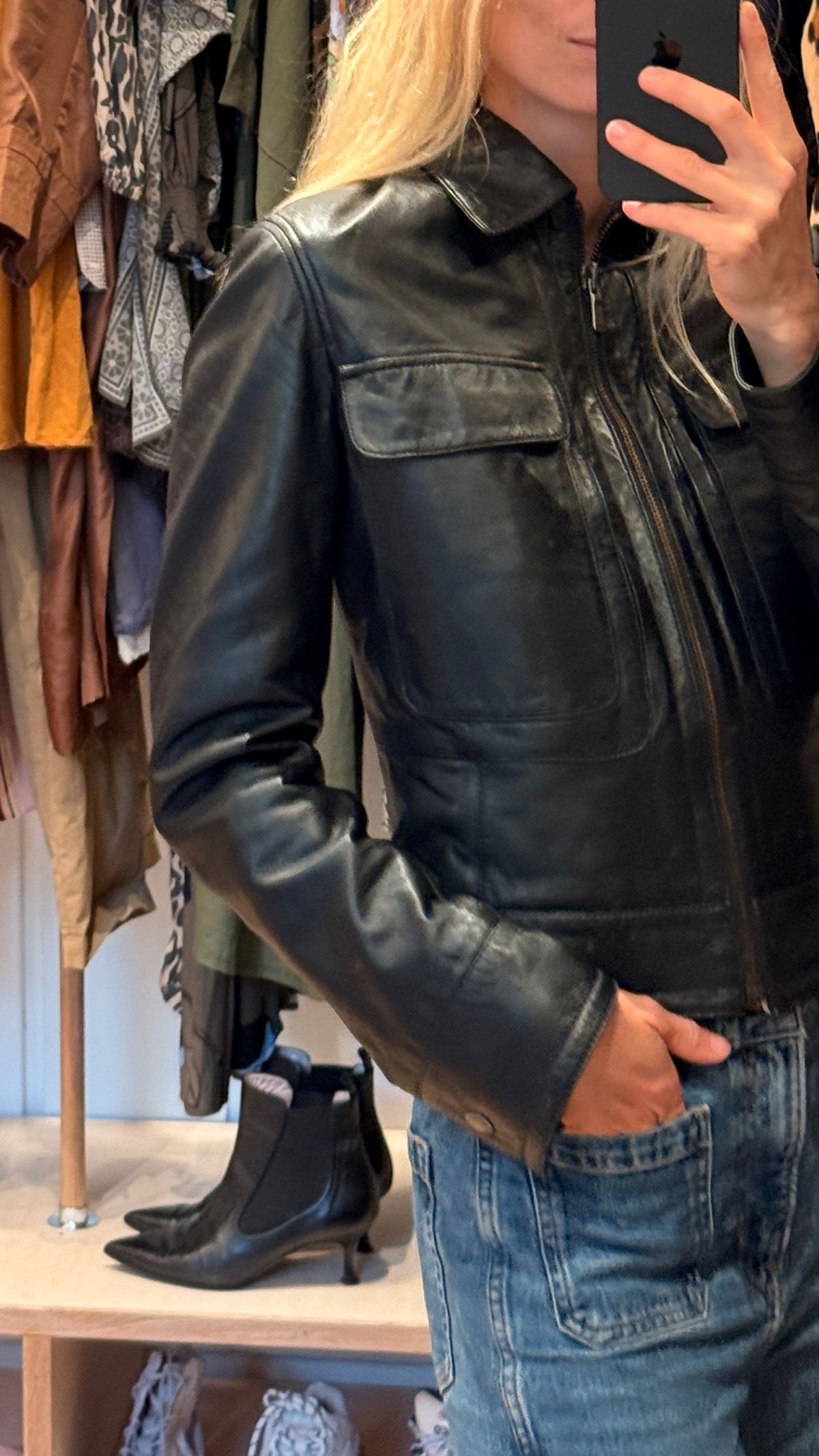 Calvin Klein Læder Jakke