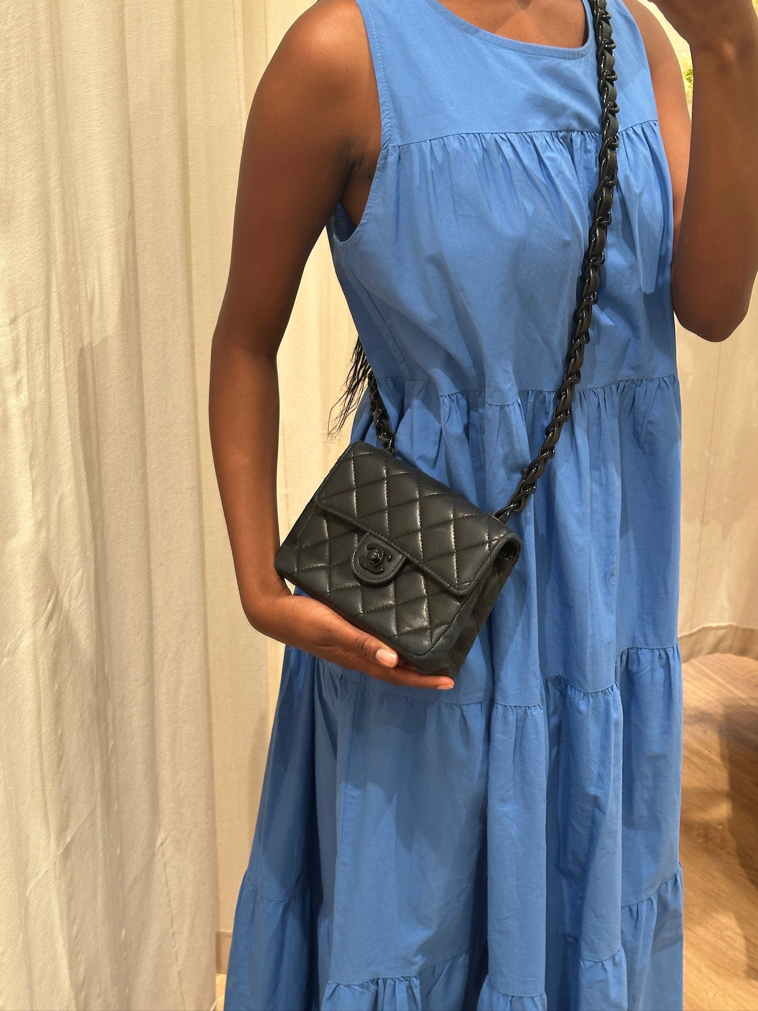 Chanel Mini Flap Taske Sort