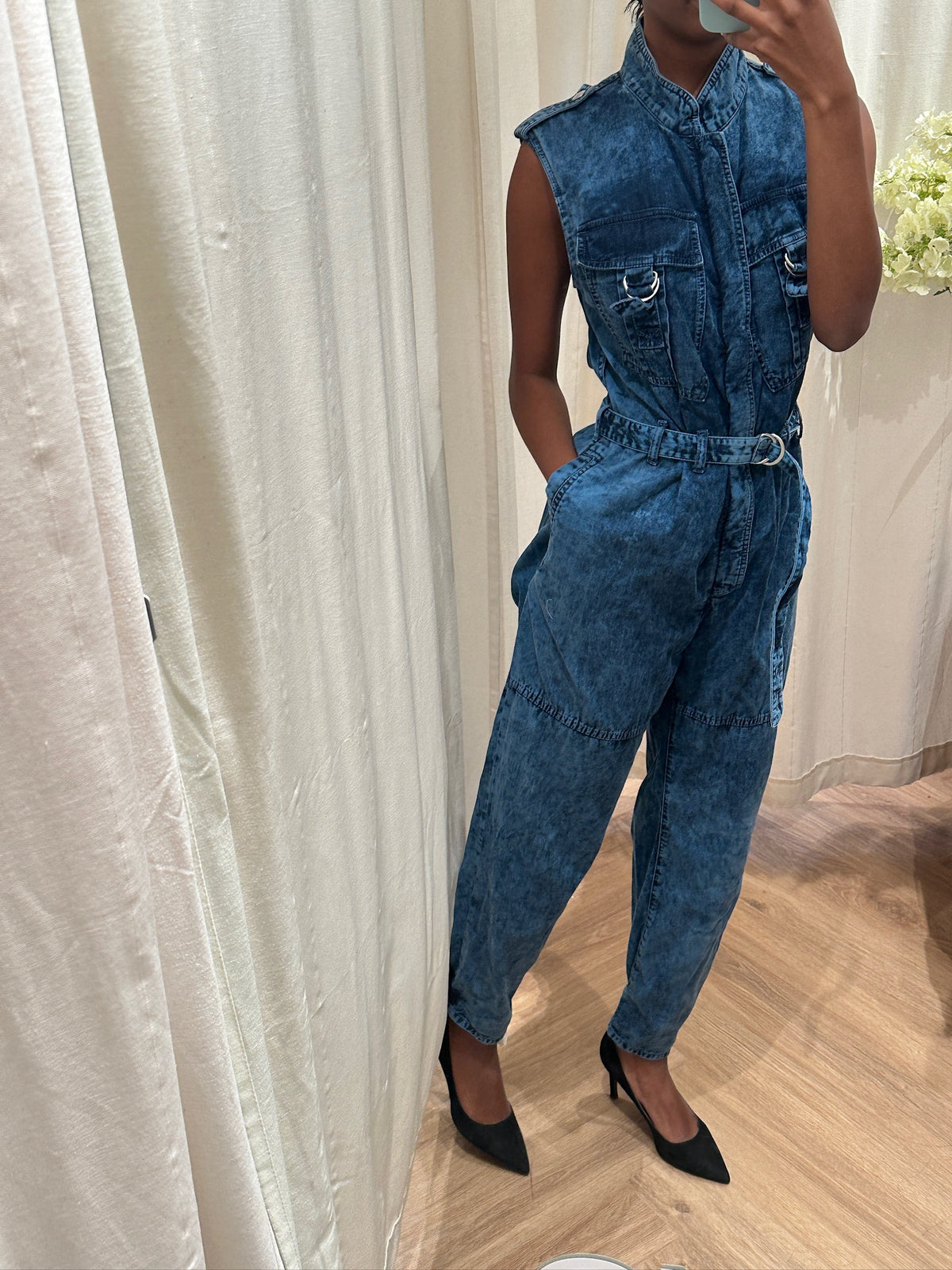 Stella McCartney Acid Wash Denim Jumpsuit / Buksedragt