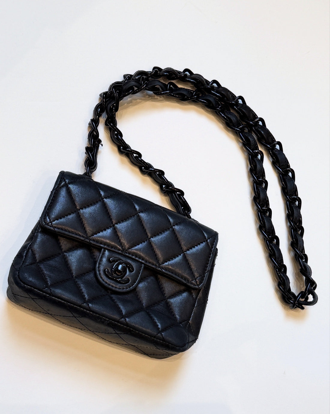 Chanel Mini Flap Taske Sort