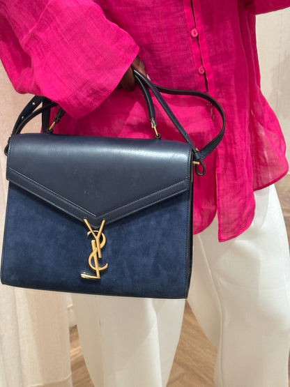 Saint Laurent Paris Cassandra Suede &amp; Leather 2 Way Handbag