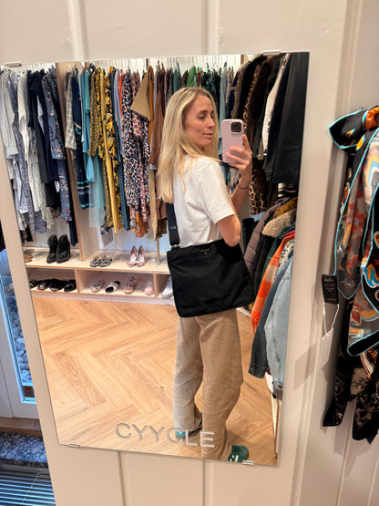Prada Tessuto Nylon x Leather Shoulder Bag / Taske