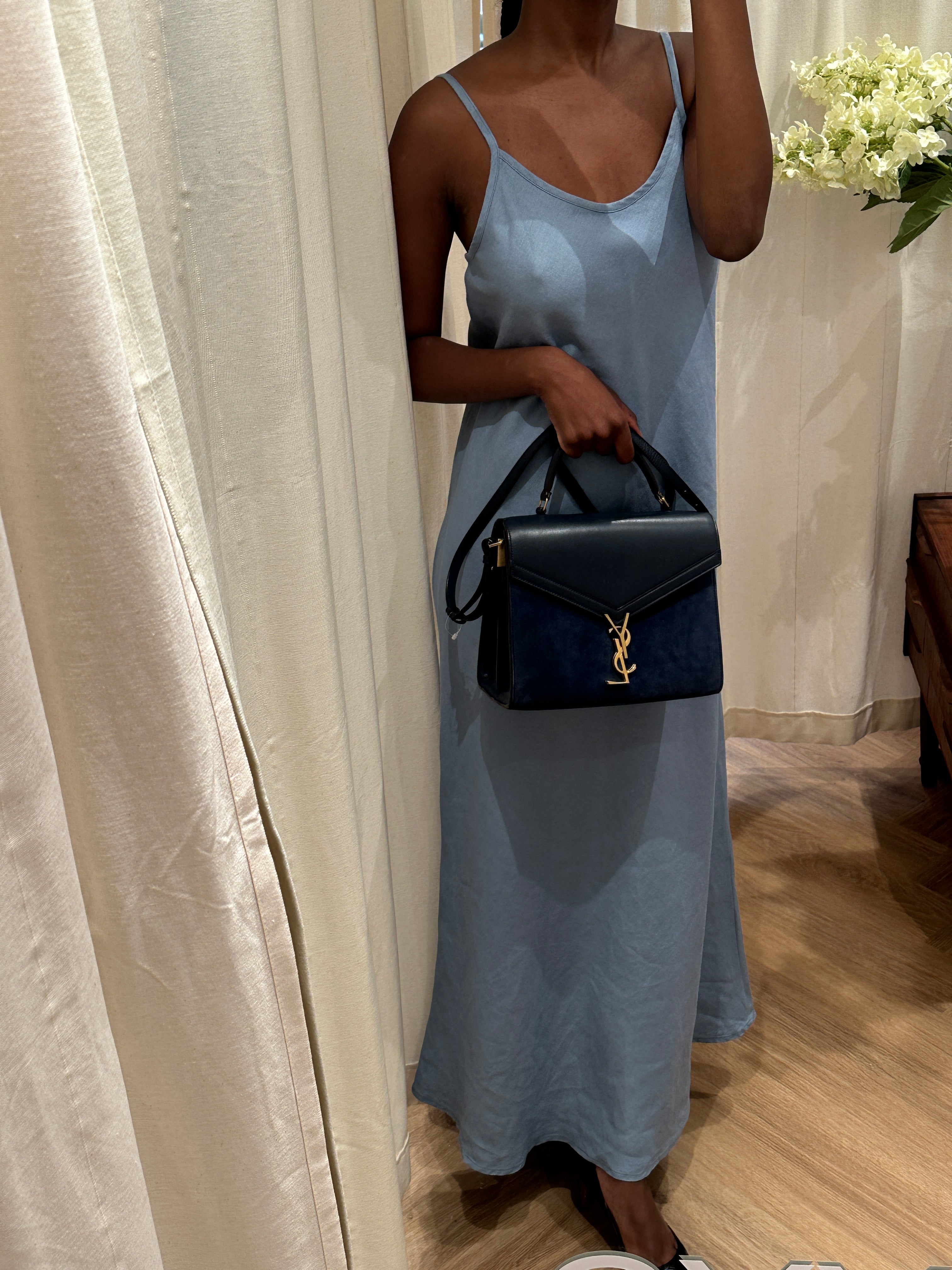 Saint Laurent Paris Cassandra Suede &amp; Leather 2 Way Handbag