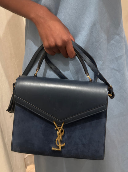 Saint Laurent Paris Cassandra Suede &amp; Leather 2 Way Handbag