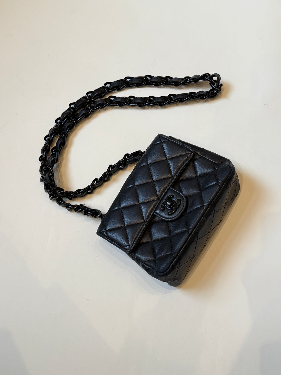 Chanel Mini Flap Taske Sort