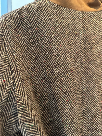 Ralph Lauren Herringbone Frakke tæt på mønster