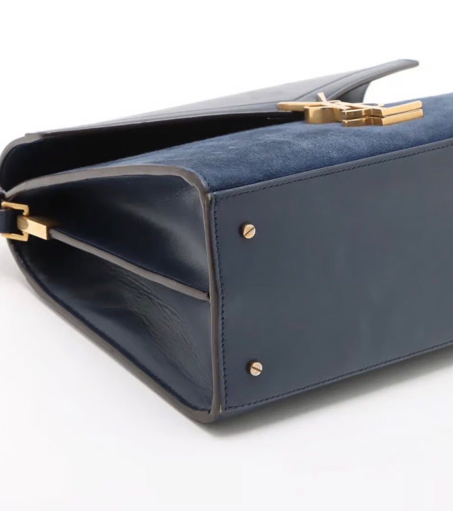 Saint Laurent Paris Cassandra Suede &amp; Leather 2 Way Handbag