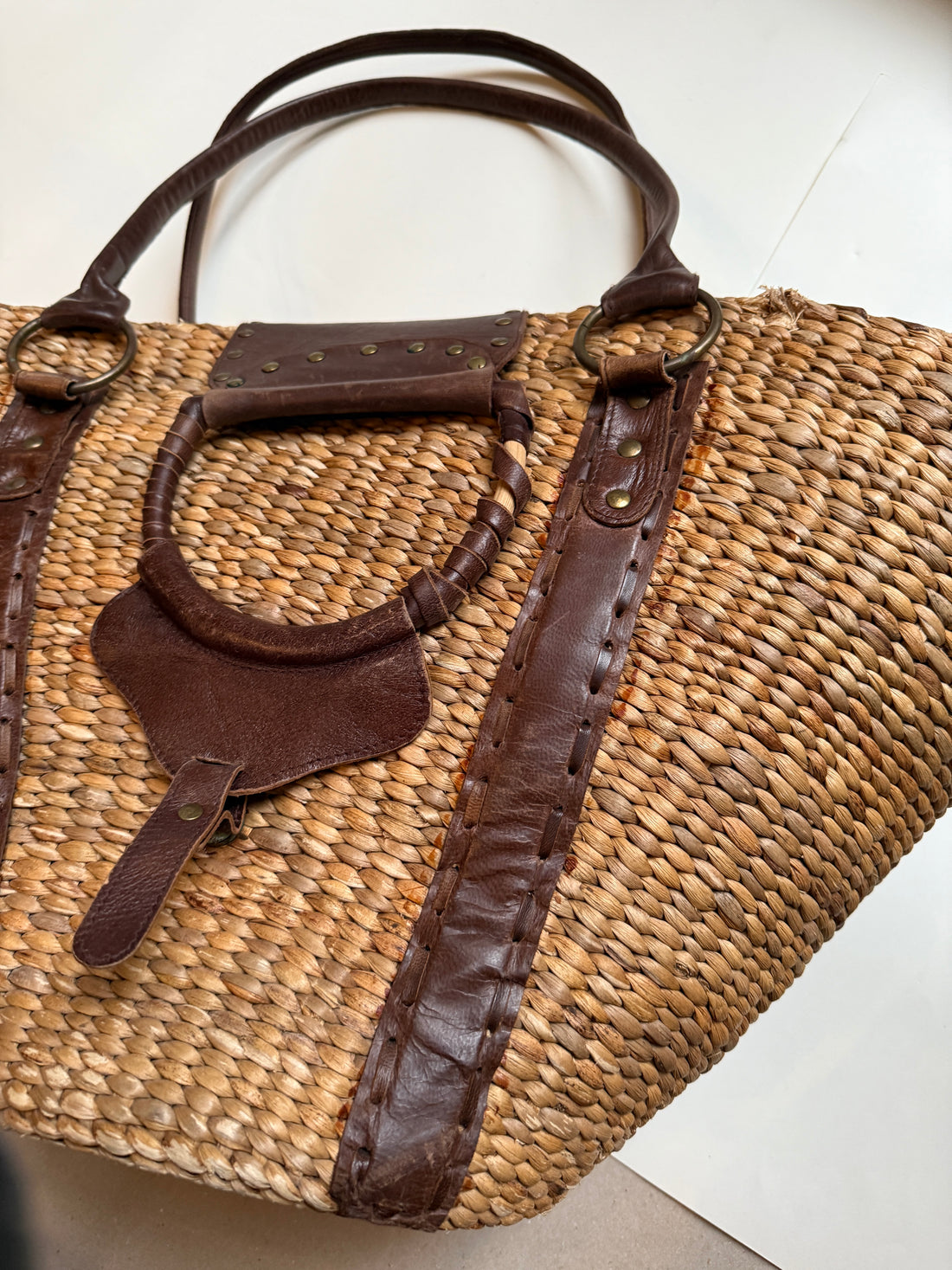 Antik Batik Raffia Tote Bag