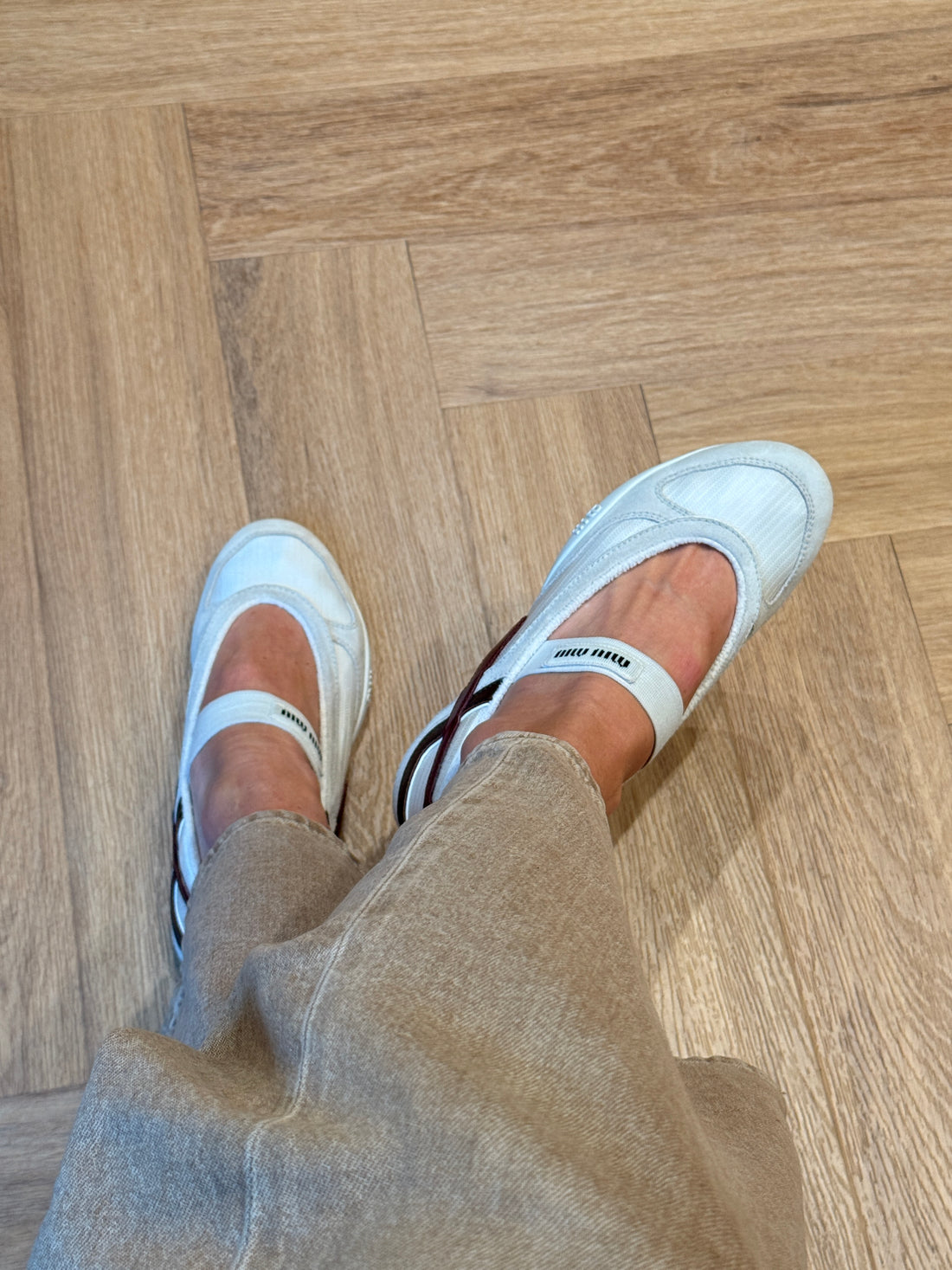 Miu Miu Suede Gymnasium Ballerina Sneakers