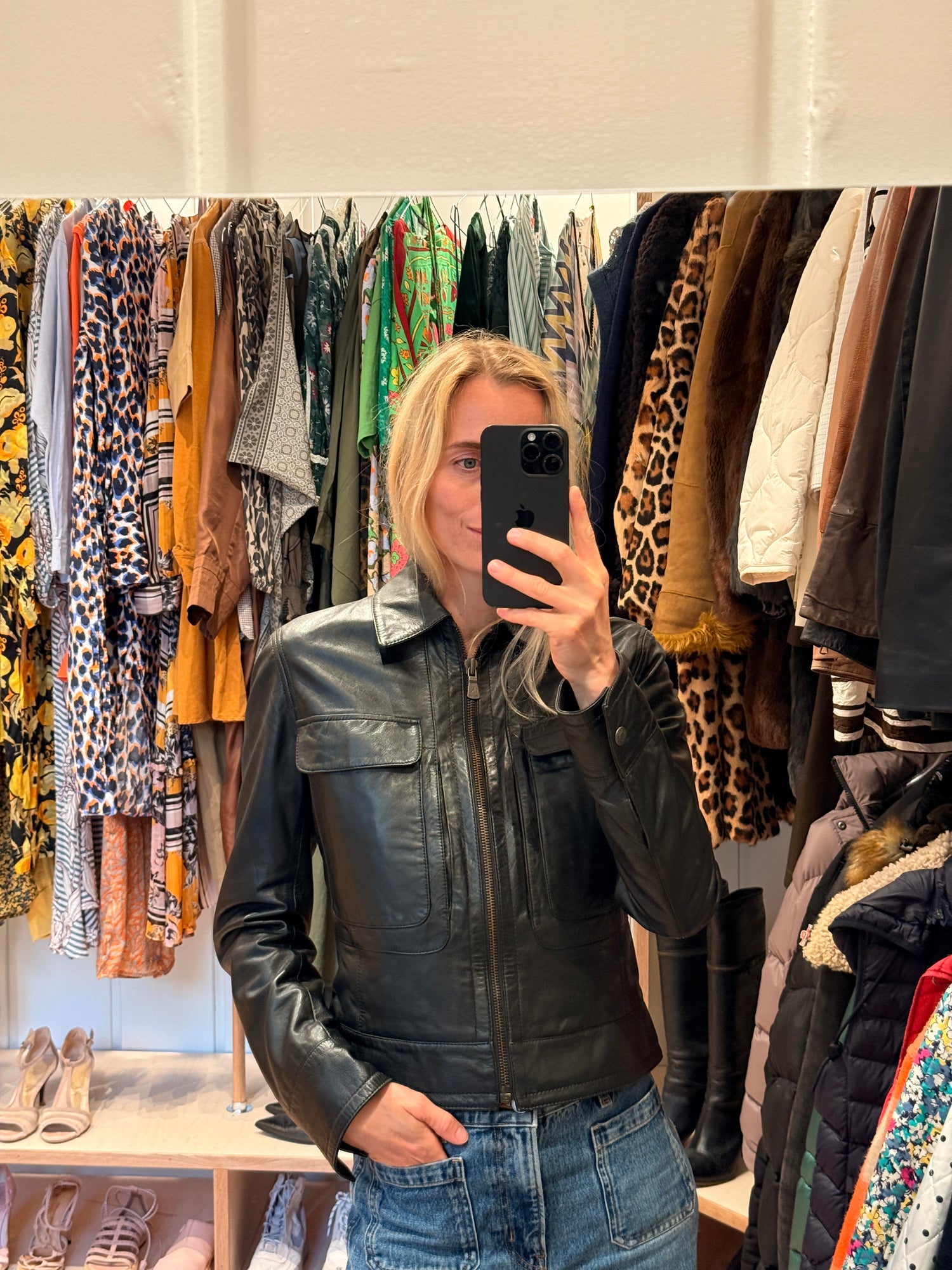 Calvin Klein Læder Jakke