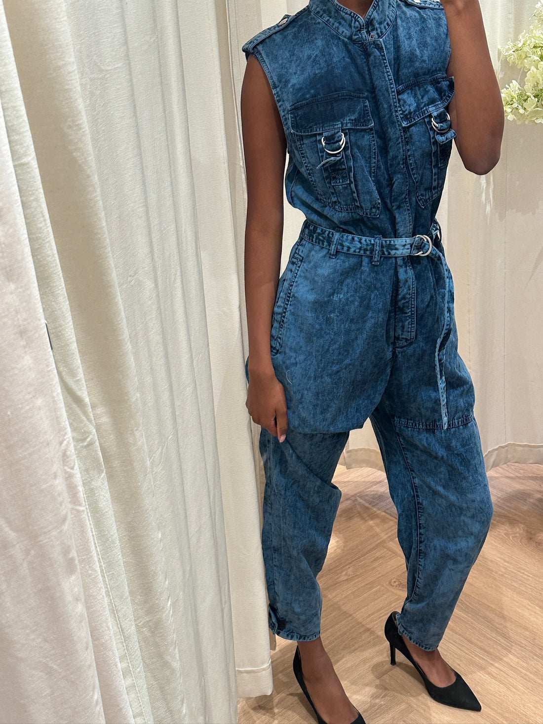 Stella McCartney Acid Wash Denim Jumpsuit / Buksedragt